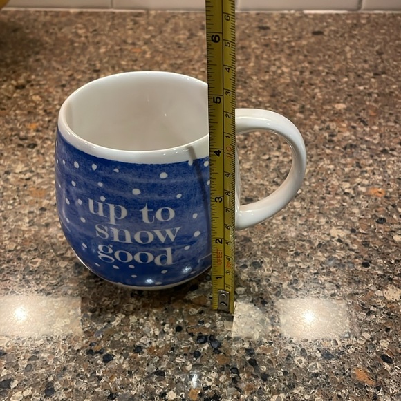 Crate & Barrel Up to Snow Good Holiday Winter Snowflake Pottery Mug - Picture 5 of 5